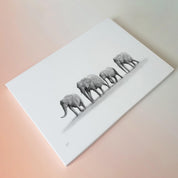 African elephant family canvas art print