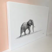 African Elephant bull on canvas wildlife art print