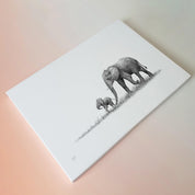 African elephants mother and baby wildlife art canvas print