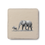 Elephant leather coaster by South African wildlife artist Matthew Bell