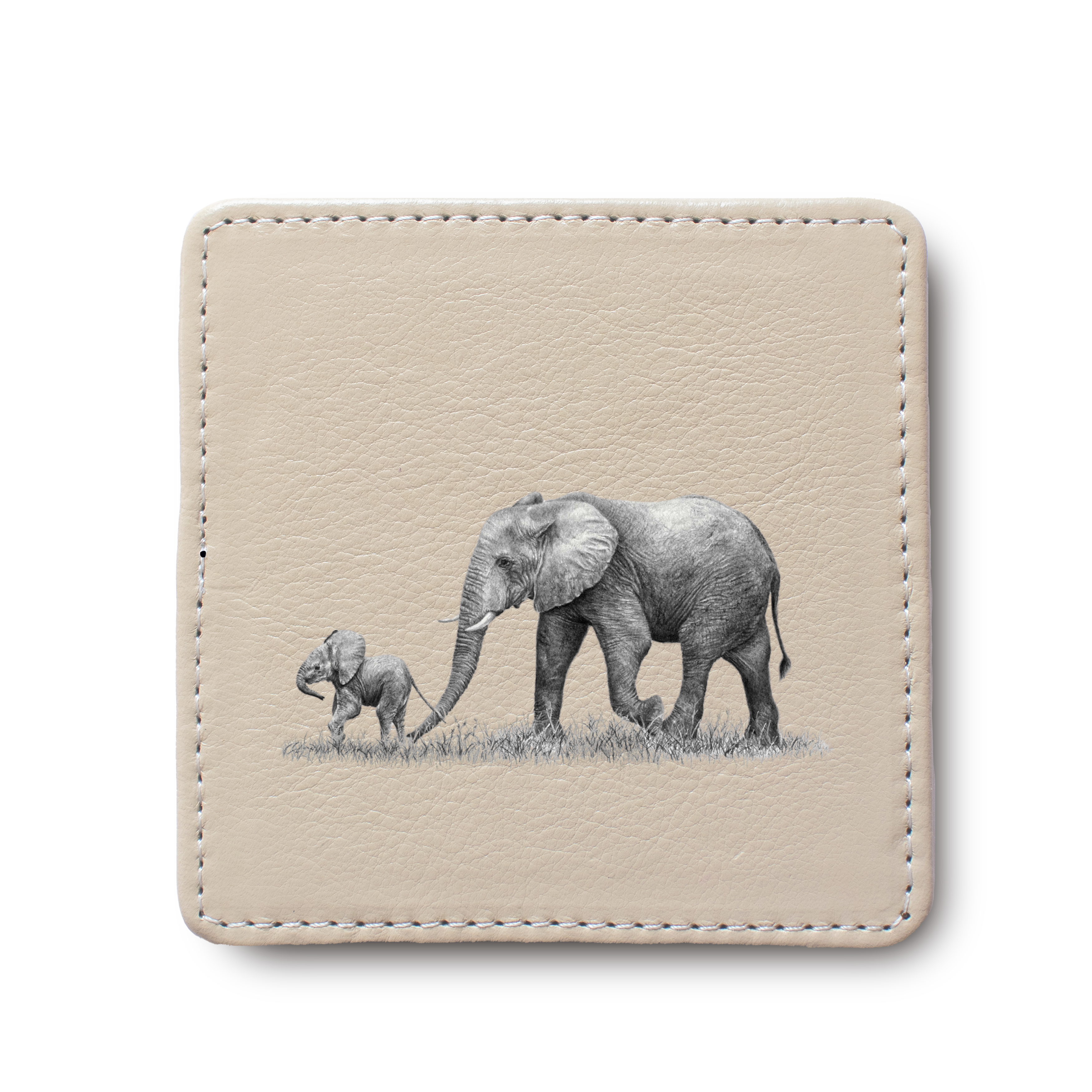 Elephant leather coaster by South African wildlife artist Matthew Bell