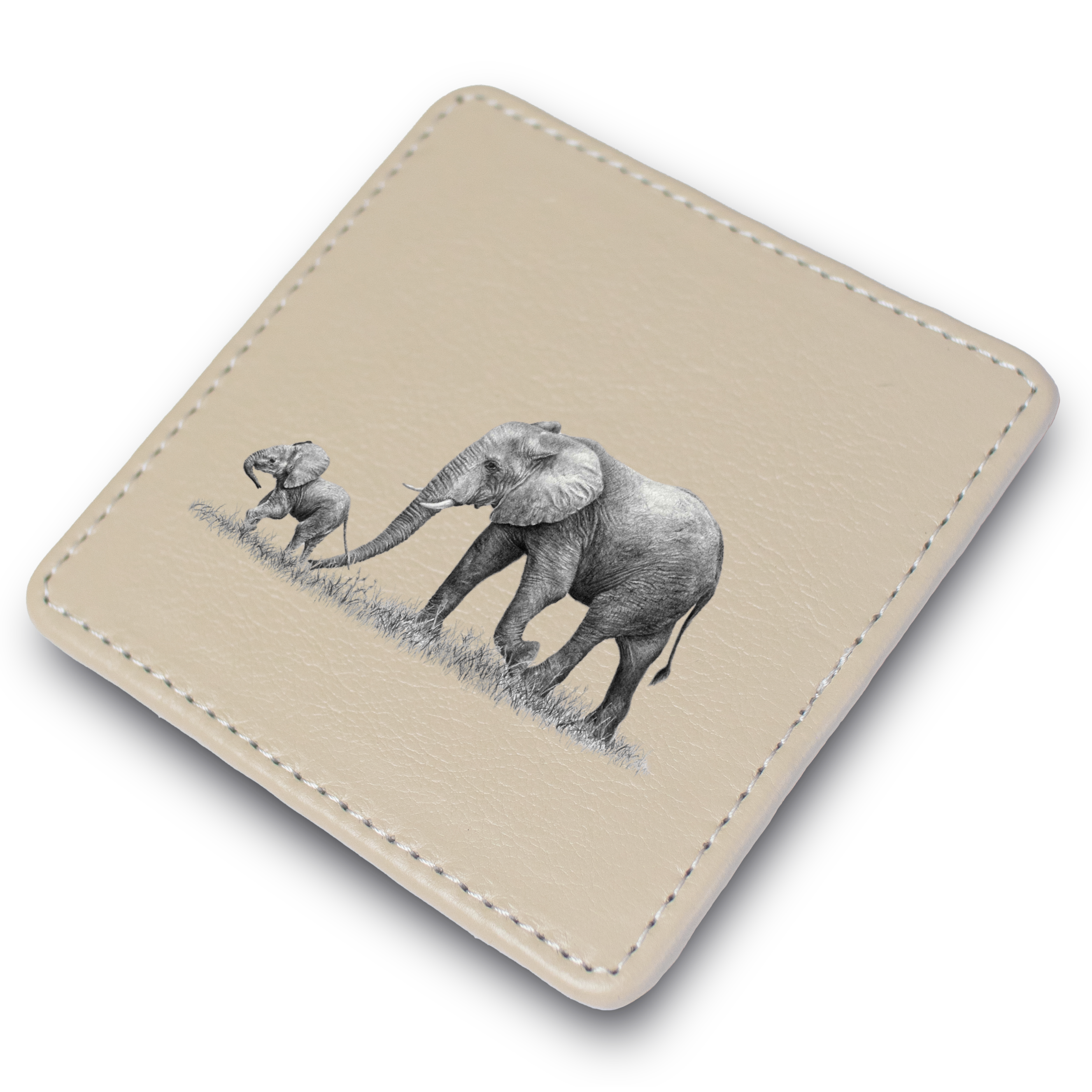 Elephant Leather Coaster