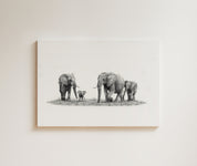 Elephant Family (E9) on Canvas