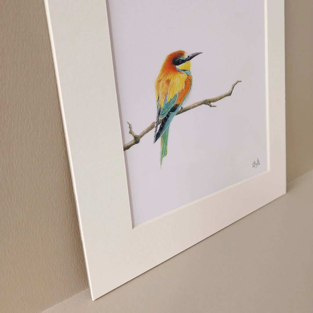 European Bee Eater perched on a branch artwork
