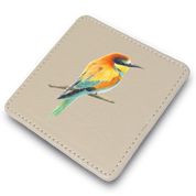 European Bee Eater Leather Coaster