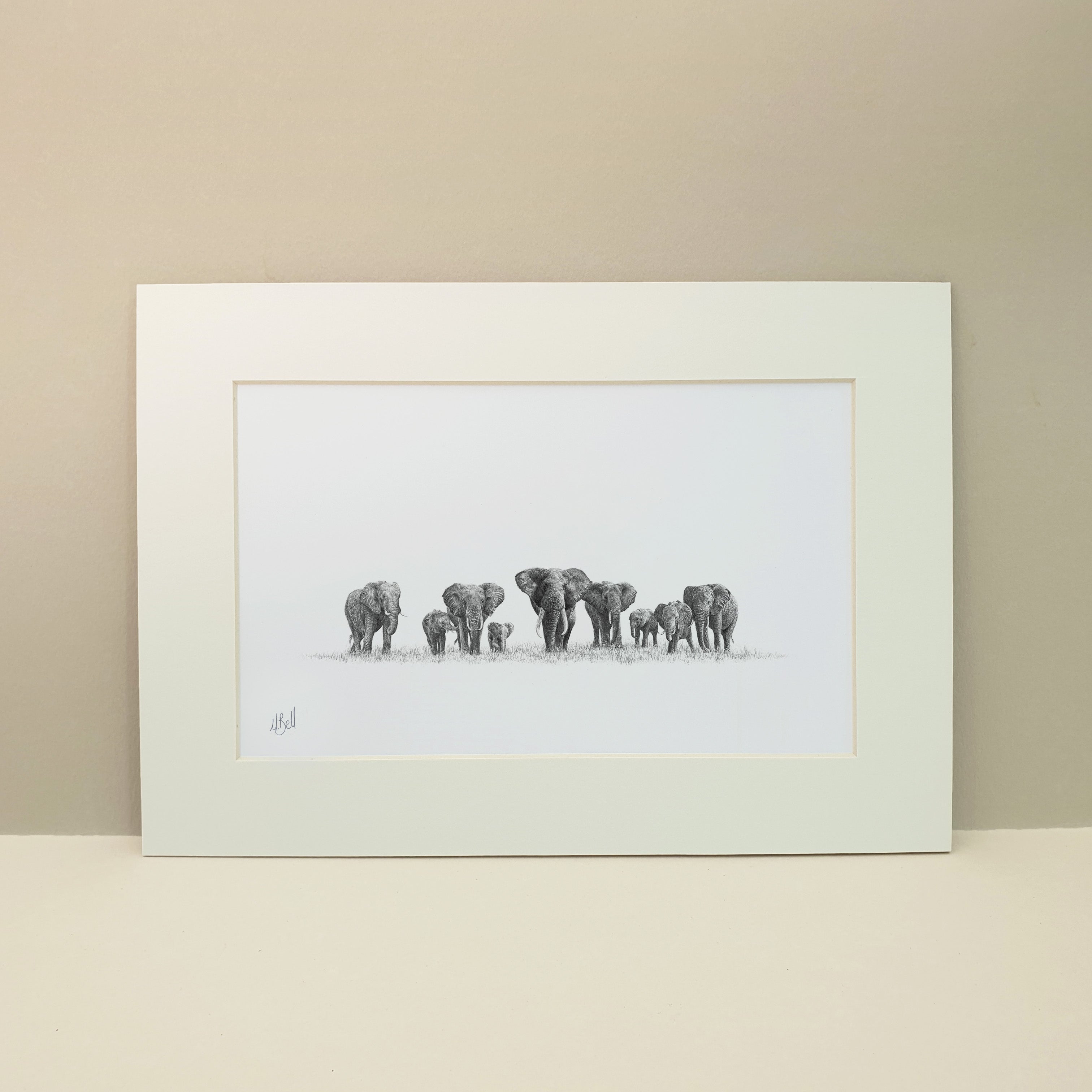 African Elephant Herd artwork 