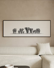 Elephant Herd Panorama