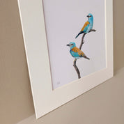 European Rollers pencil art print