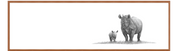 Black Rhino Mother and Calf Panorama