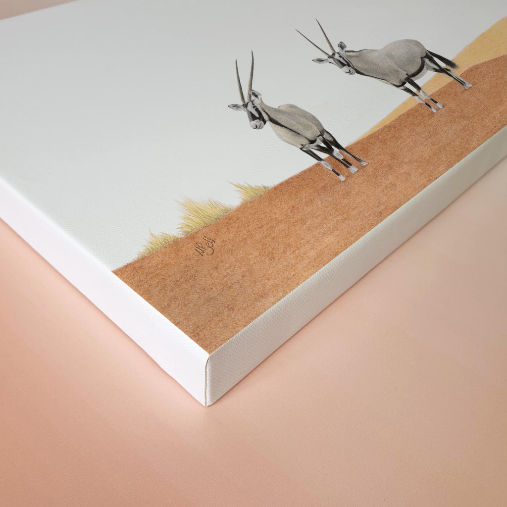 Gemsbok in the Namibian sand dunes wildlife art print