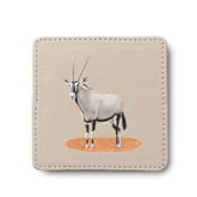 Gemsbok leather coaster by South African wildlife artist Matthew Bell