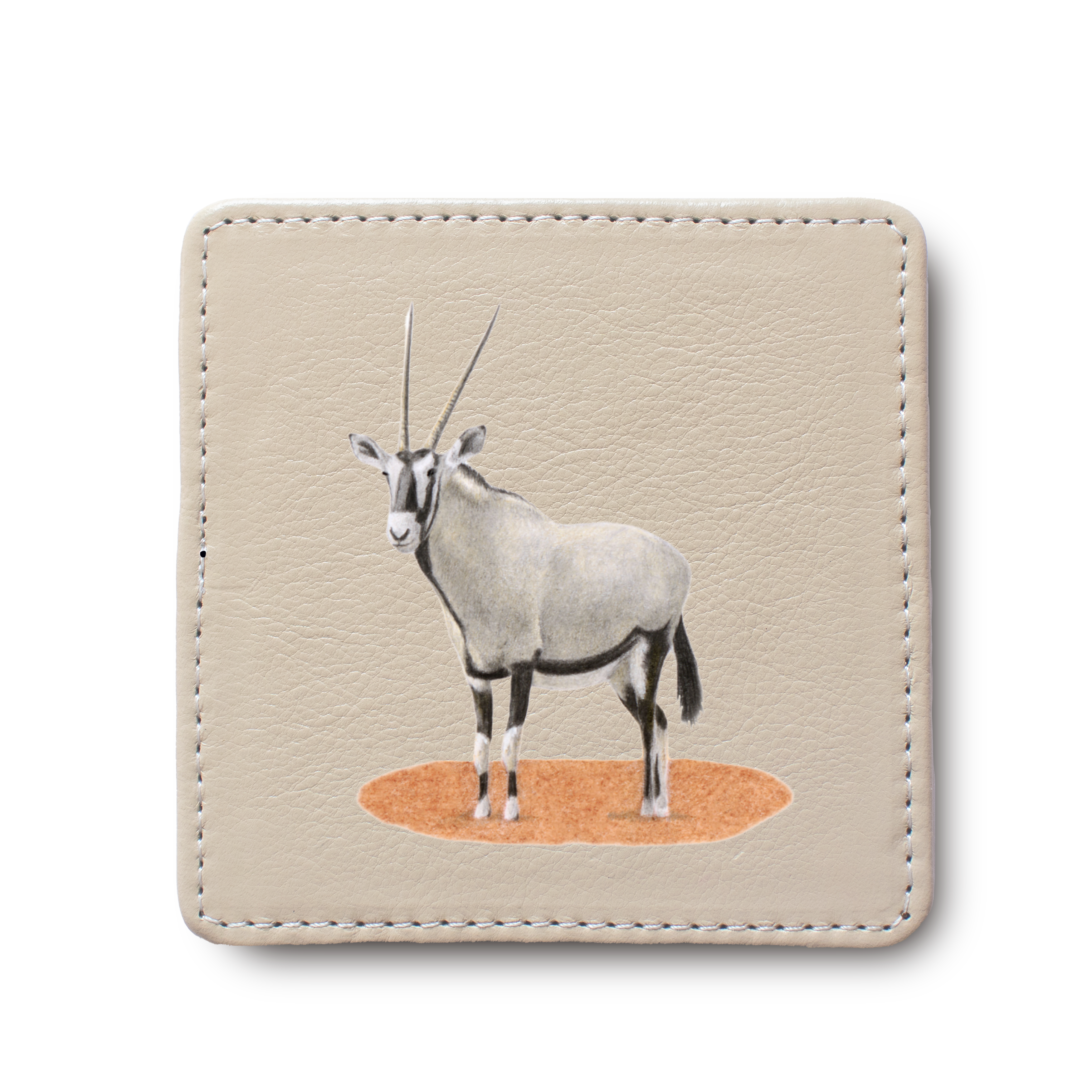 Gemsbok leather coaster by South African wildlife artist Matthew Bell