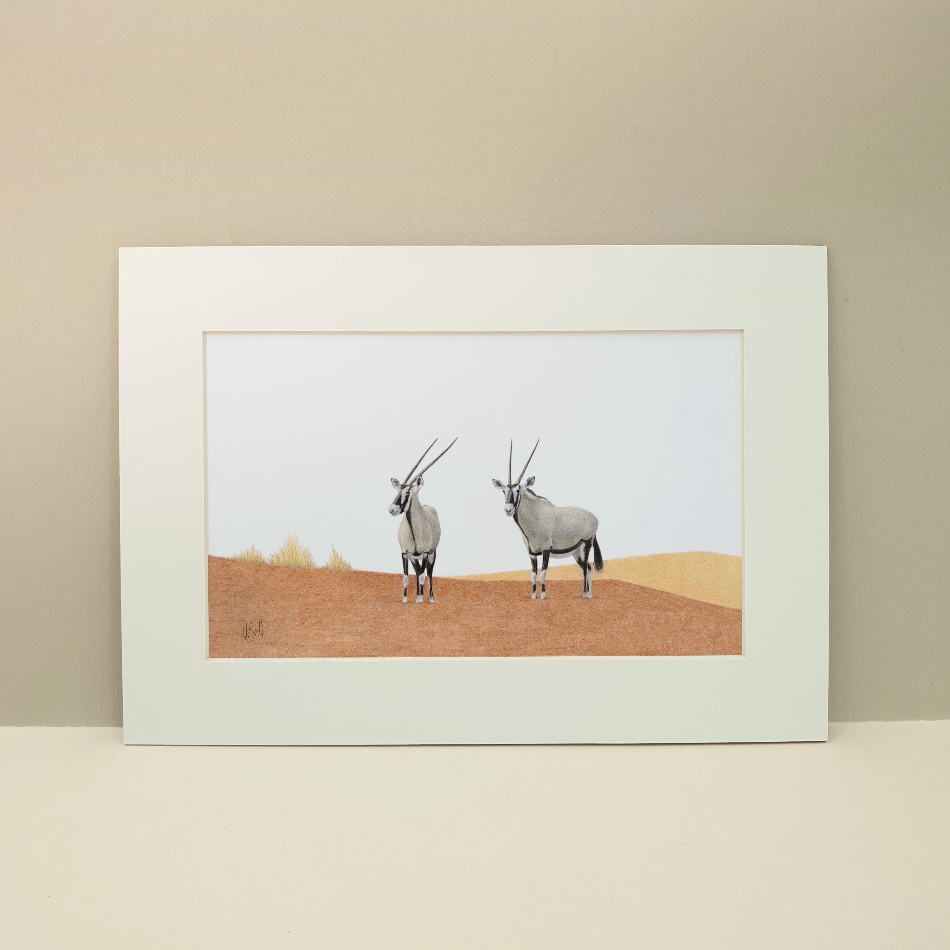 Gemsbok in Namibia pencil art drawing print