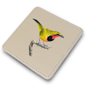 Gorgeous Bush Shrike Leather Coaster