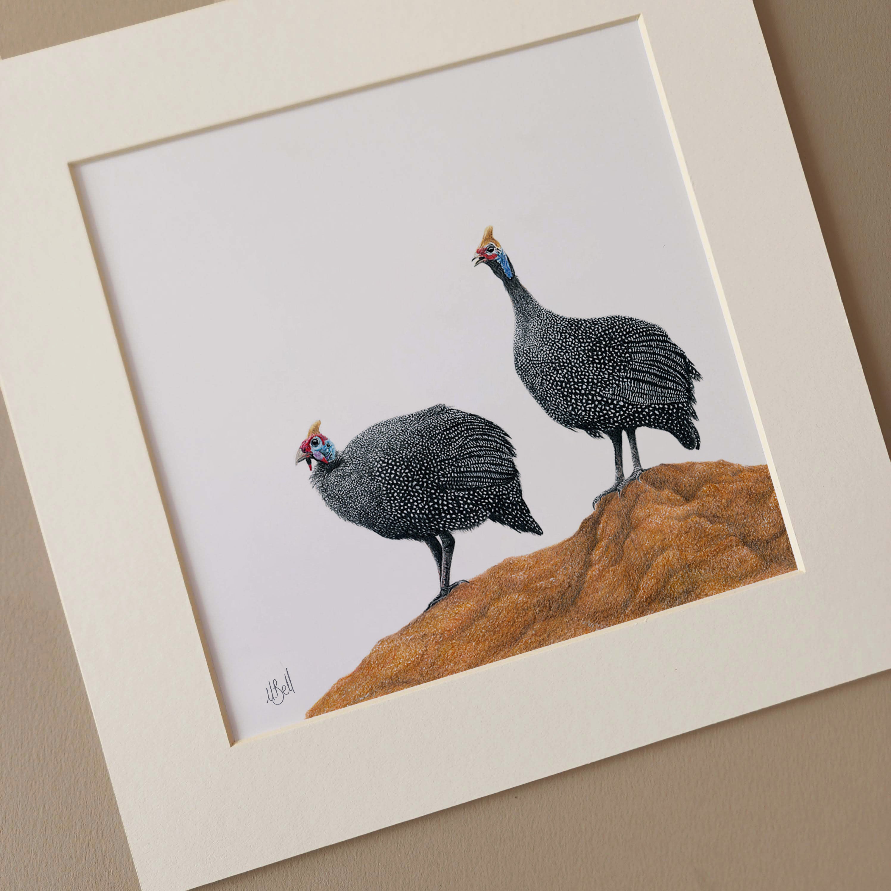 Guinea Fowl bird artwork