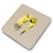 Golden Pipit Leather Coaster