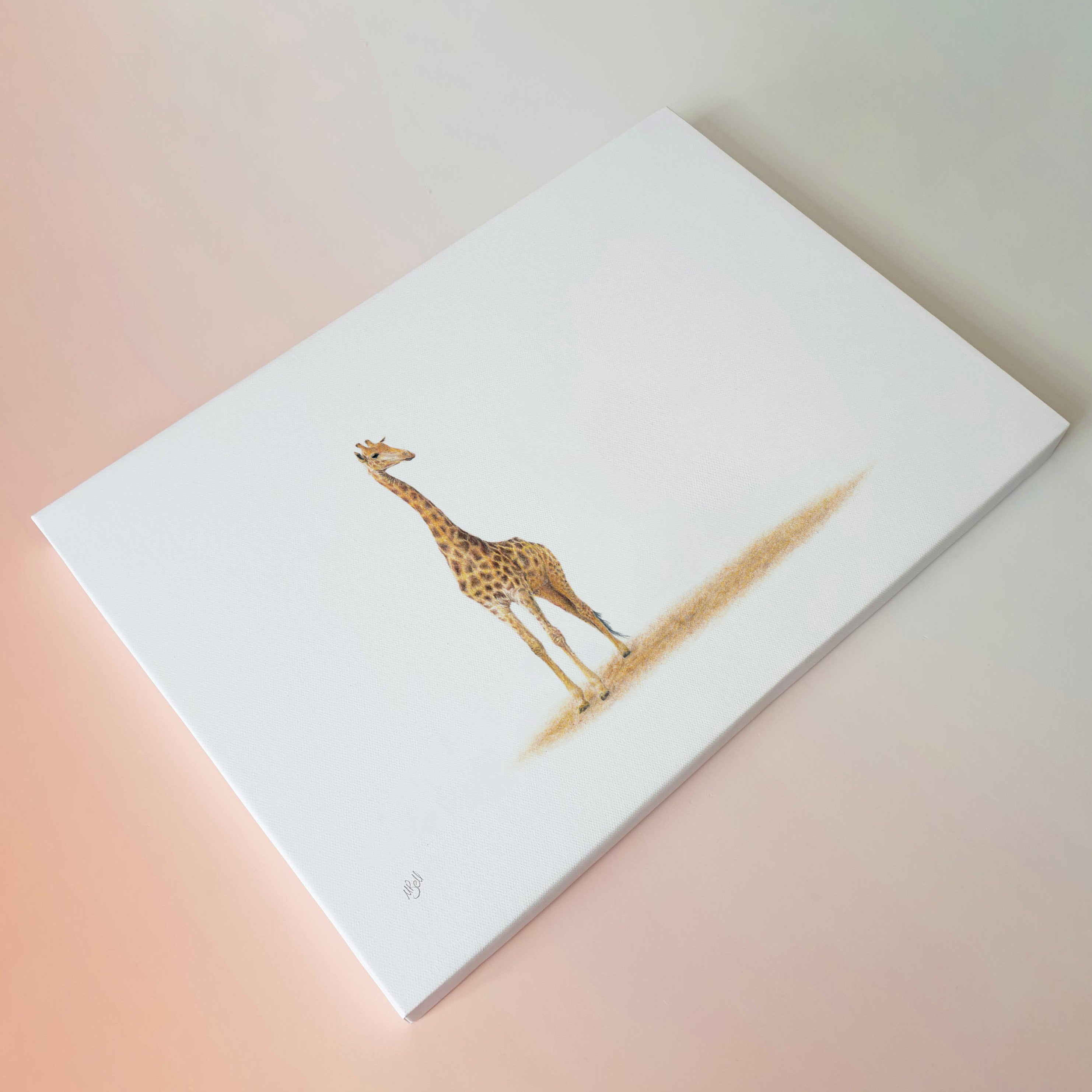 Giraffe wildlife art on canvas print artwork