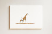Giraffe Mother and Baby (GRF4) on Canvas
