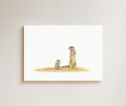 Ground Squirrels drawing on canvas by South African wildlife artist Matthew Bell