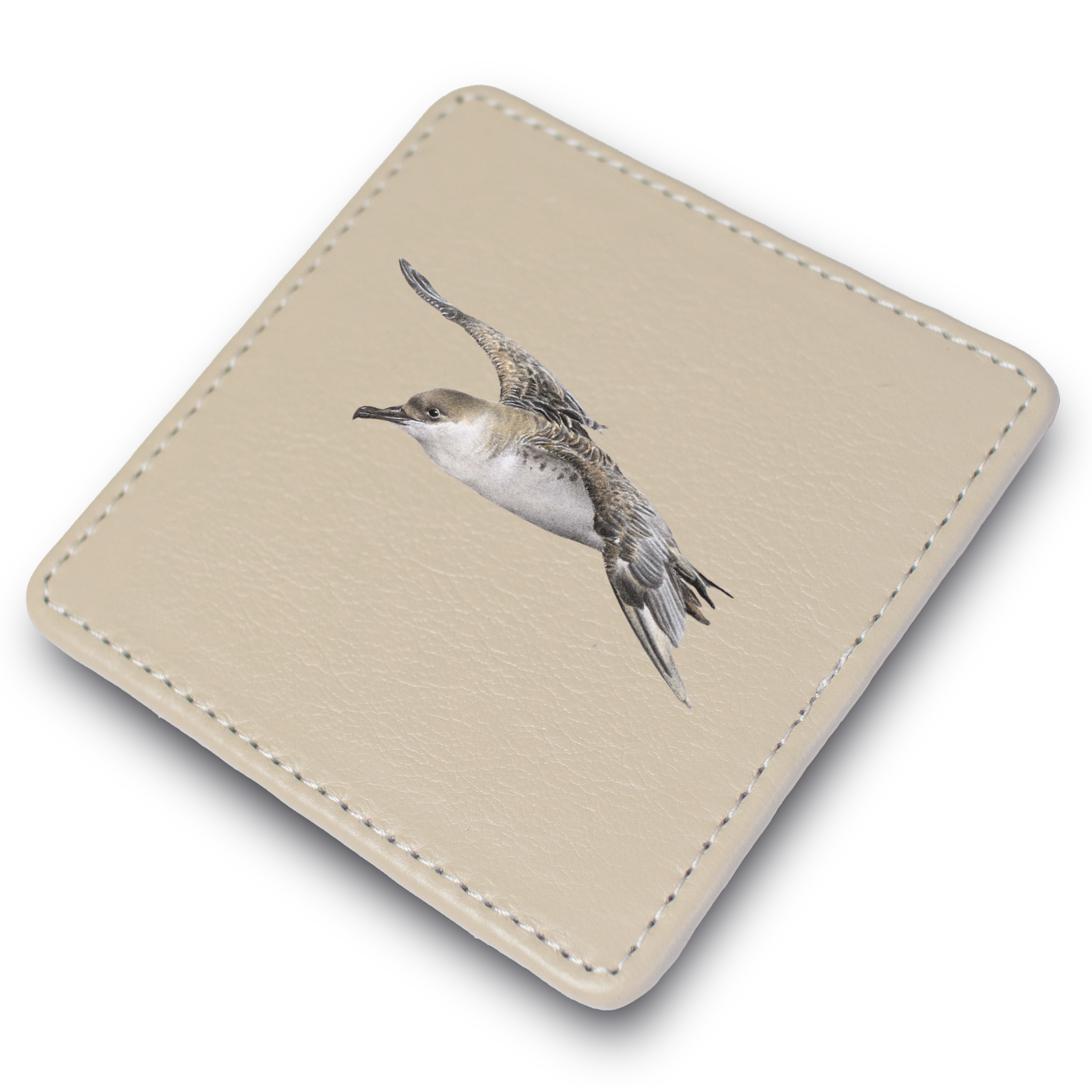 Great Shearwater Leather Coaster