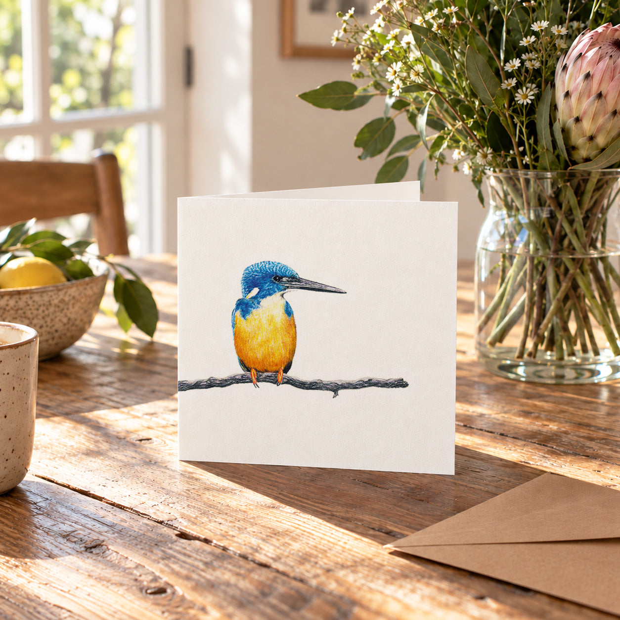 Half Collared Kingfisher Greeting Card - HCK