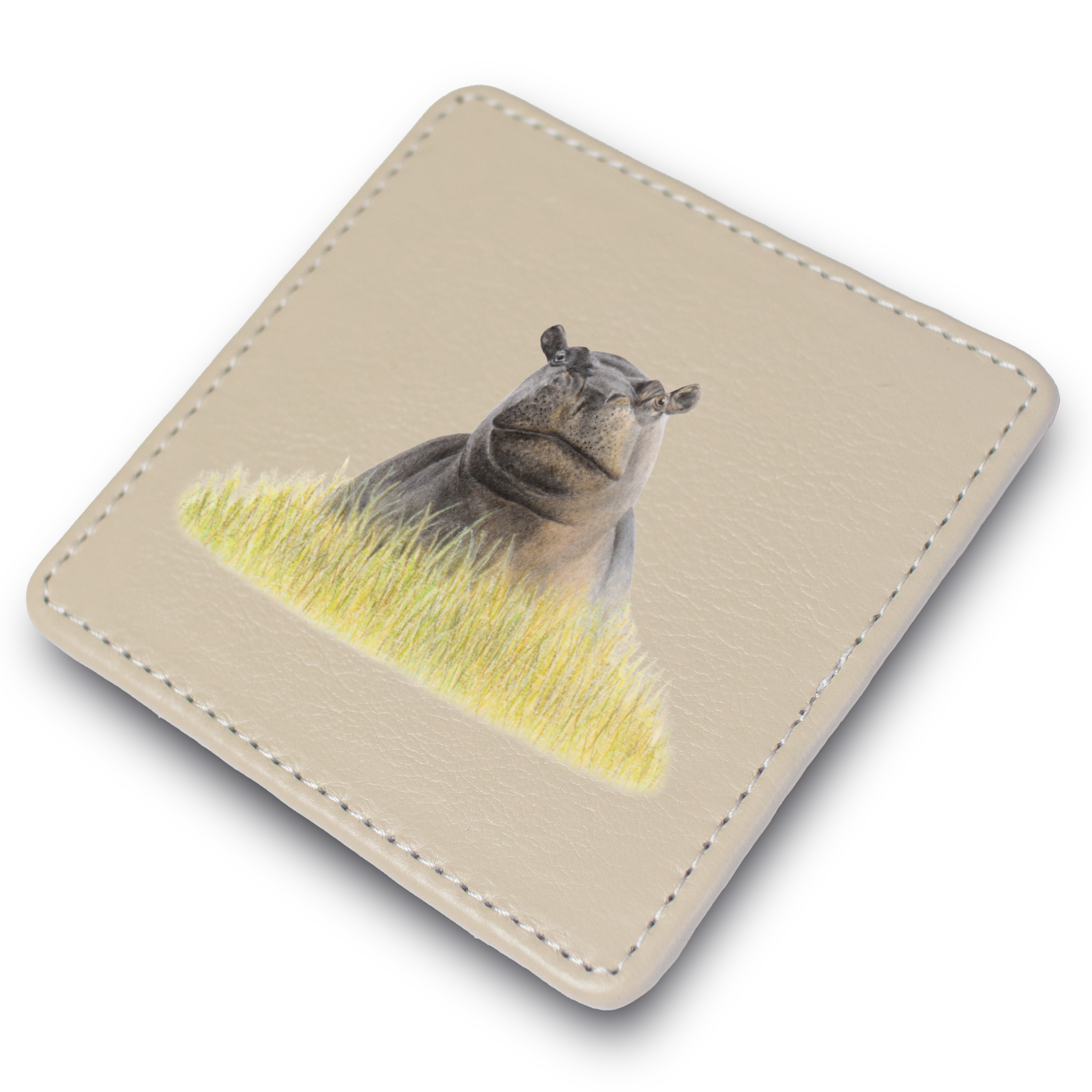 Hippo Leather Coaster
