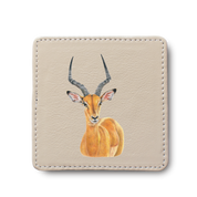 Impala leather coaster by South African wildlife artist Matthew Bell
