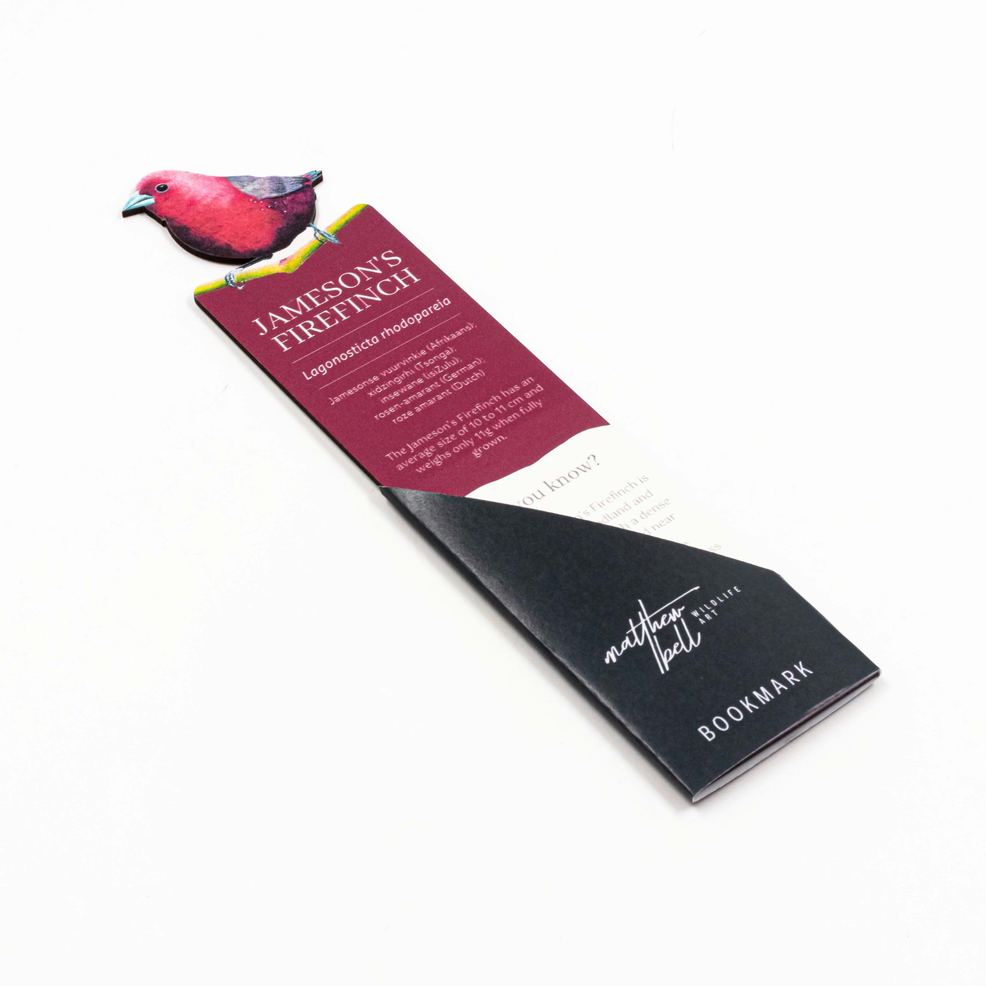 Jameson's Firefinch Wooden Bookmark