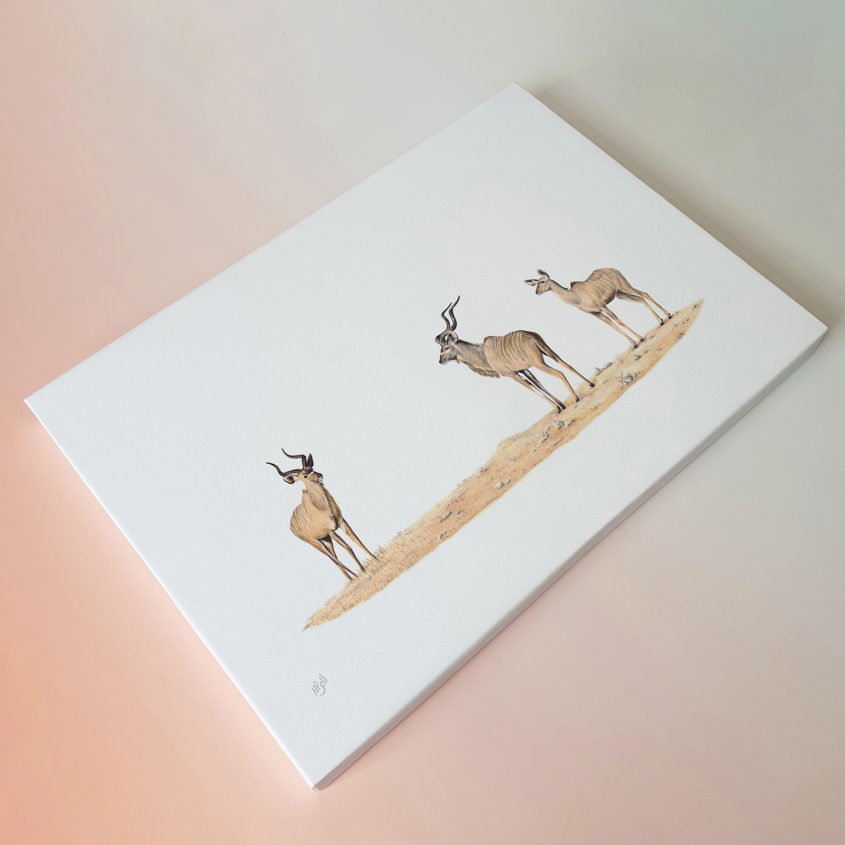 Kudu family in the bushveld canvas artwork