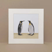 King Penguin pair bird artwork drawing