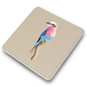 Lilac Breasted Roller Leather Coaster