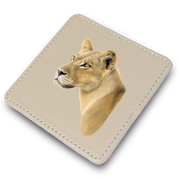 Lioness Leather Coaster