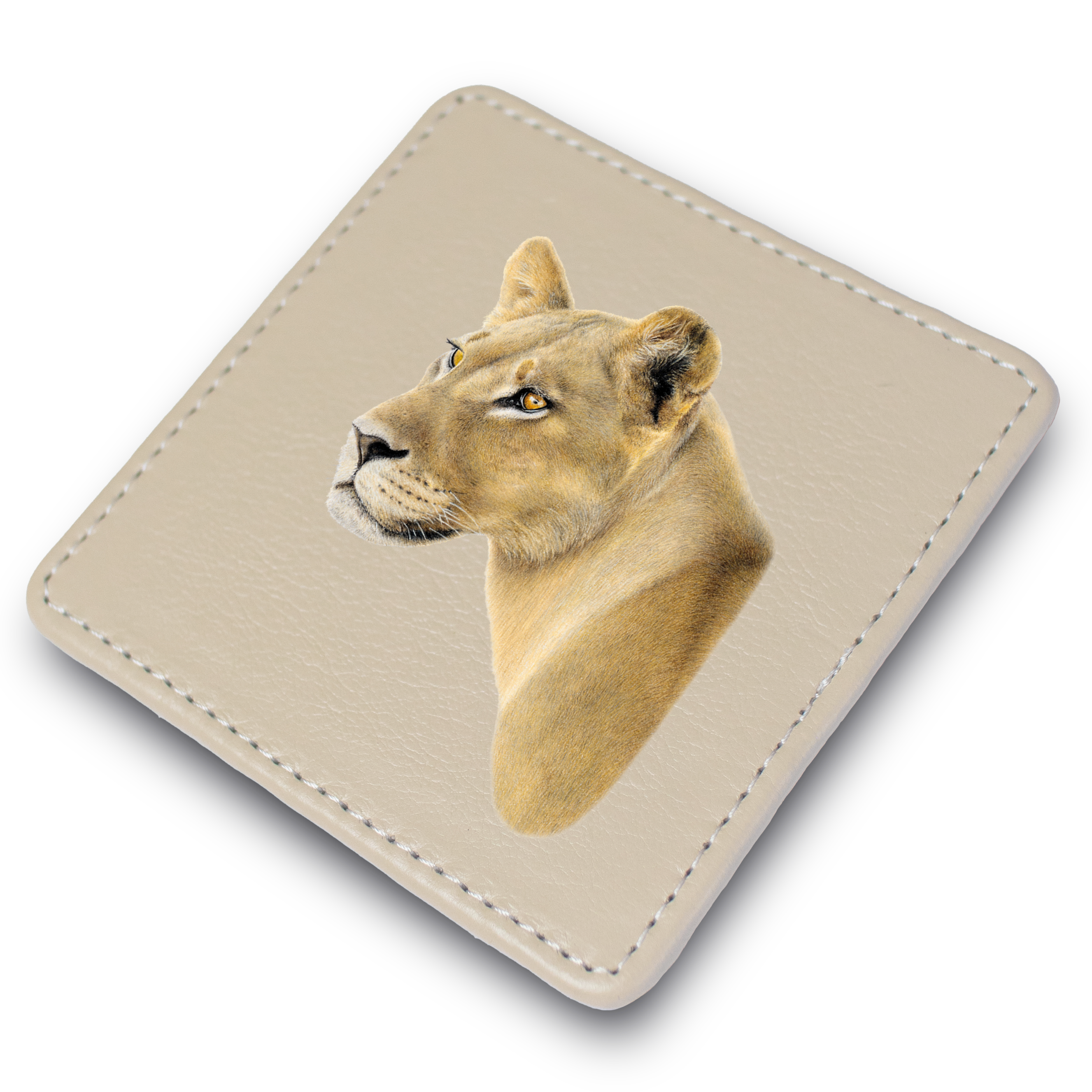 Lioness Leather Coaster