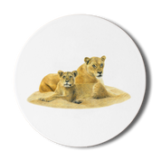 Lioness with Cub Wooden Coaster - LN7