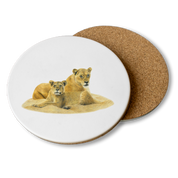 Lioness with Cub Wooden Coaster - LN7