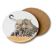 Leopard with Cub Wooden Coaster - LPD3
