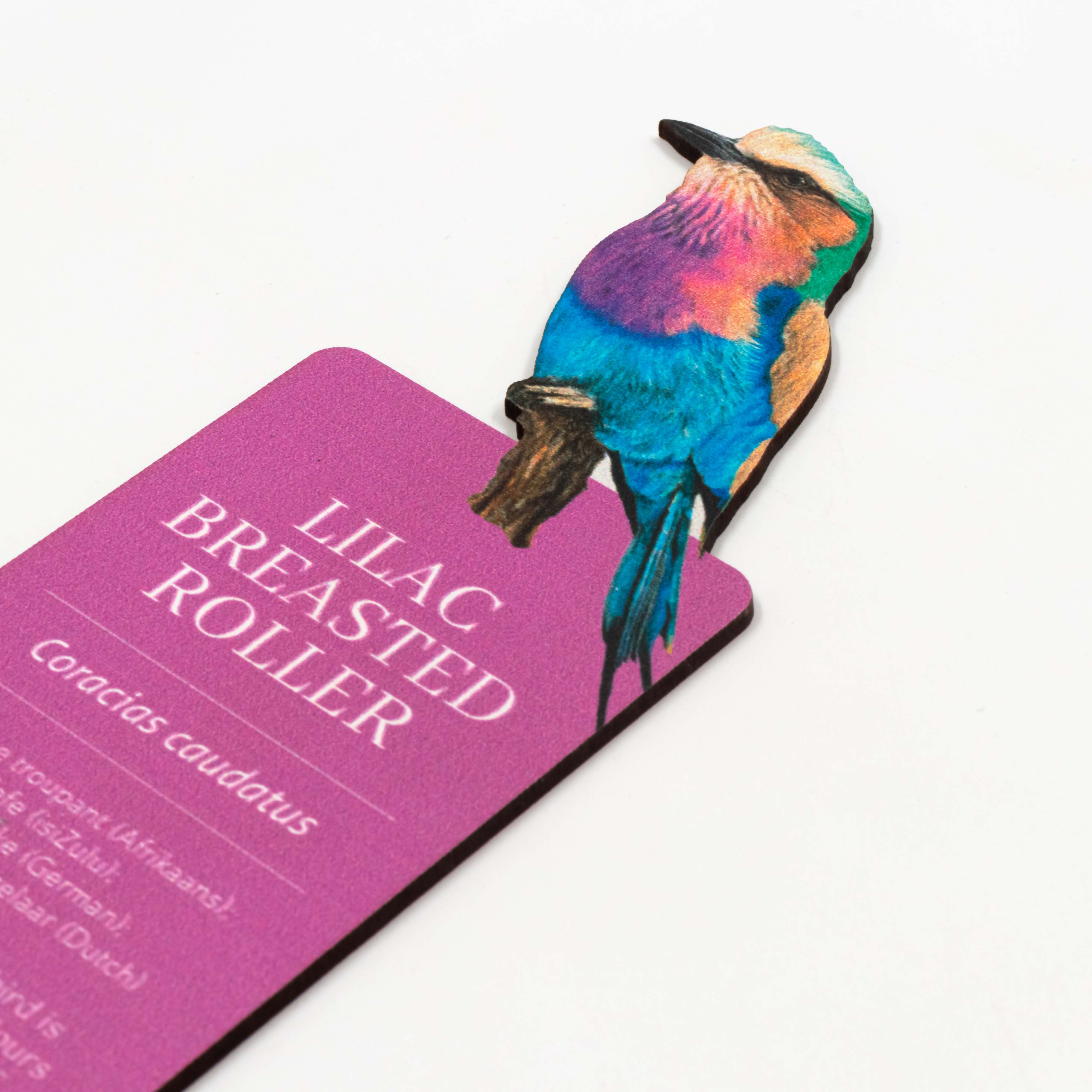 Lilac Breasted Roller Wooden Bookmark