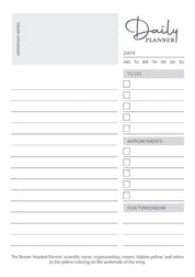 Birds of South Africa Daily Planner