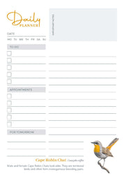 Birds of South Africa Daily Planner