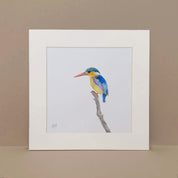 Malachite Kingfisher painting mounted artwork