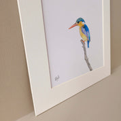 Malachite Kingfisher painting mounted artwork