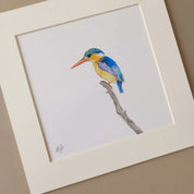 Malachite Kingfisher painting mounted artwork