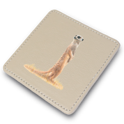 Meerkats Leather Coaster