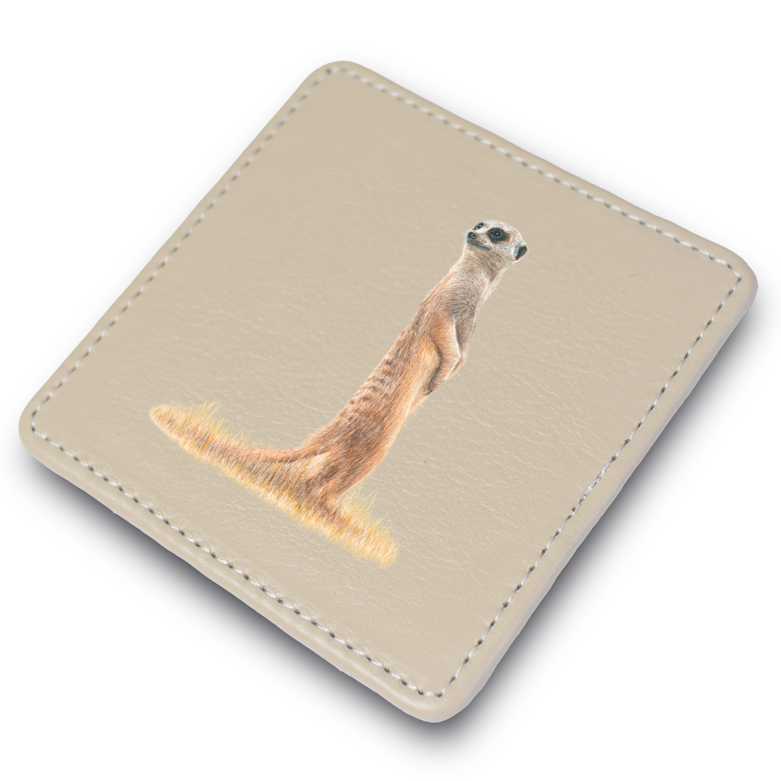Meerkats Leather Coaster