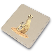 Meerkats Leather Coaster