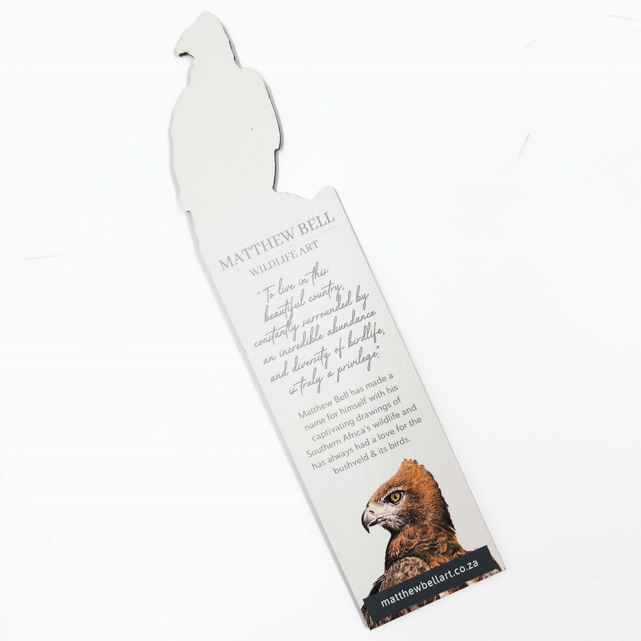 South African birds premium quality gift wooden wildlife bookmark, Martial Eagle