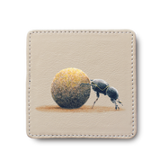 Dung Beetle Leather Coaster