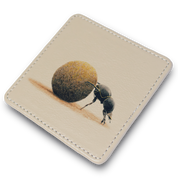 Dung Beetle Leather Coaster