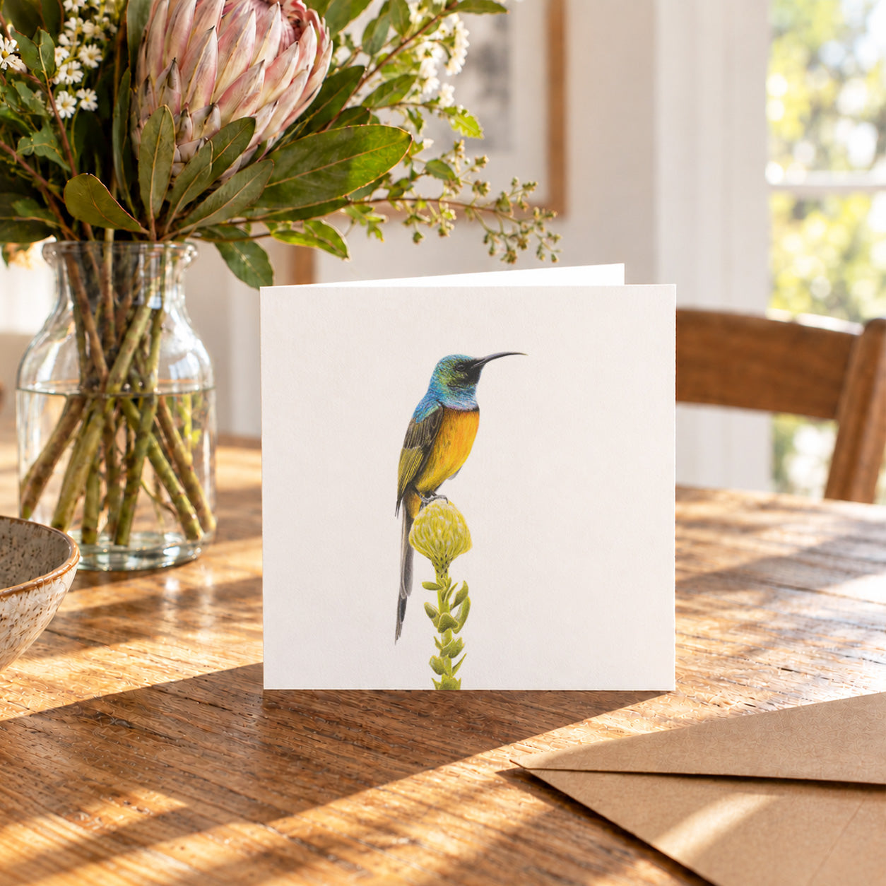Orange Breasted Sunbird Greeting Card - OBS2