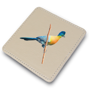 Purple Crested Turaco Leather Coaster